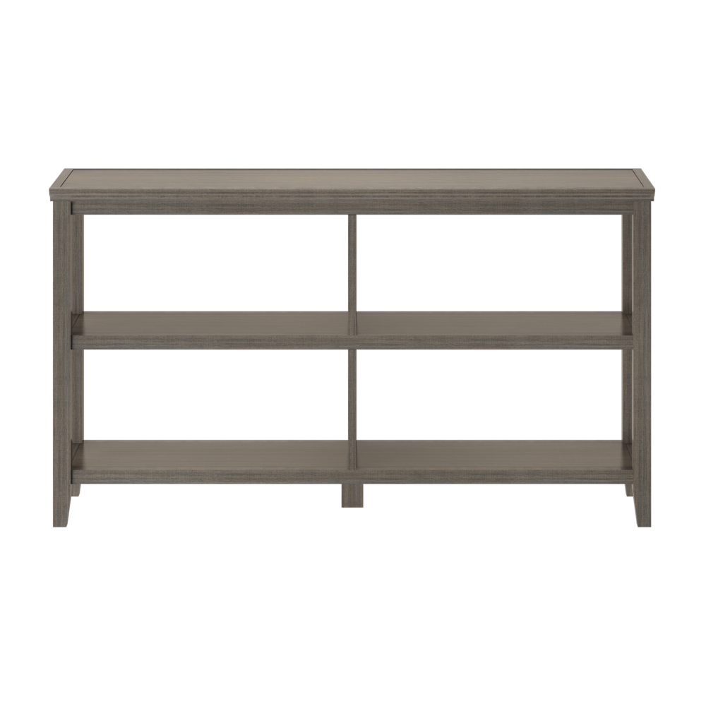 New Ridge 2-Tier Low Wooden Bookcase Washed Grey. Picture 2
