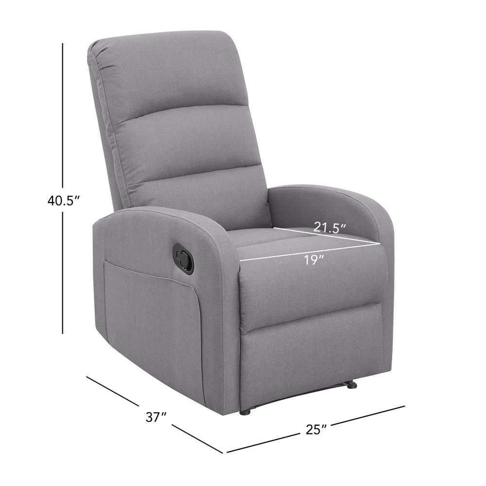 Charlotte Manual Upholstered Recliner, Cement. Picture 7