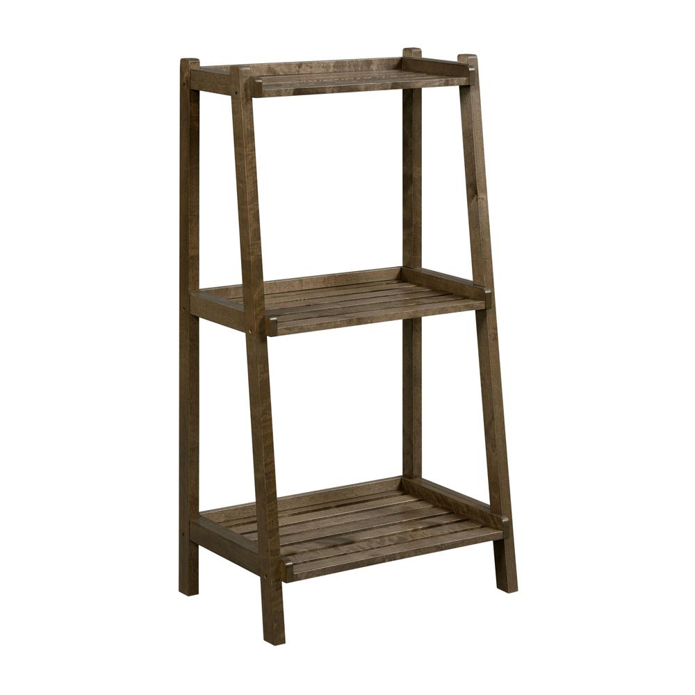 New Ridge Home Solid Wood Dunnsville 3-Tier Ladder Shelf, Bookcase, Display, Antique Chestnut. Picture 1