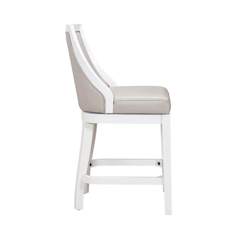 Swivel 26"H Counter-Height Bar Stool with Tall Back, Alabaster White. Picture 5