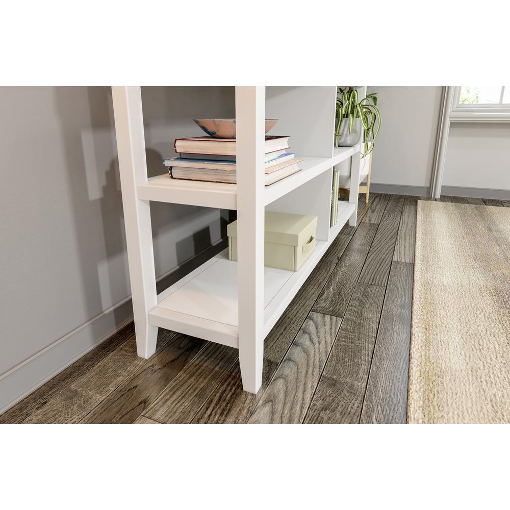 New Ridge 2-Tier Low Wooden Bookcase White. Picture 5