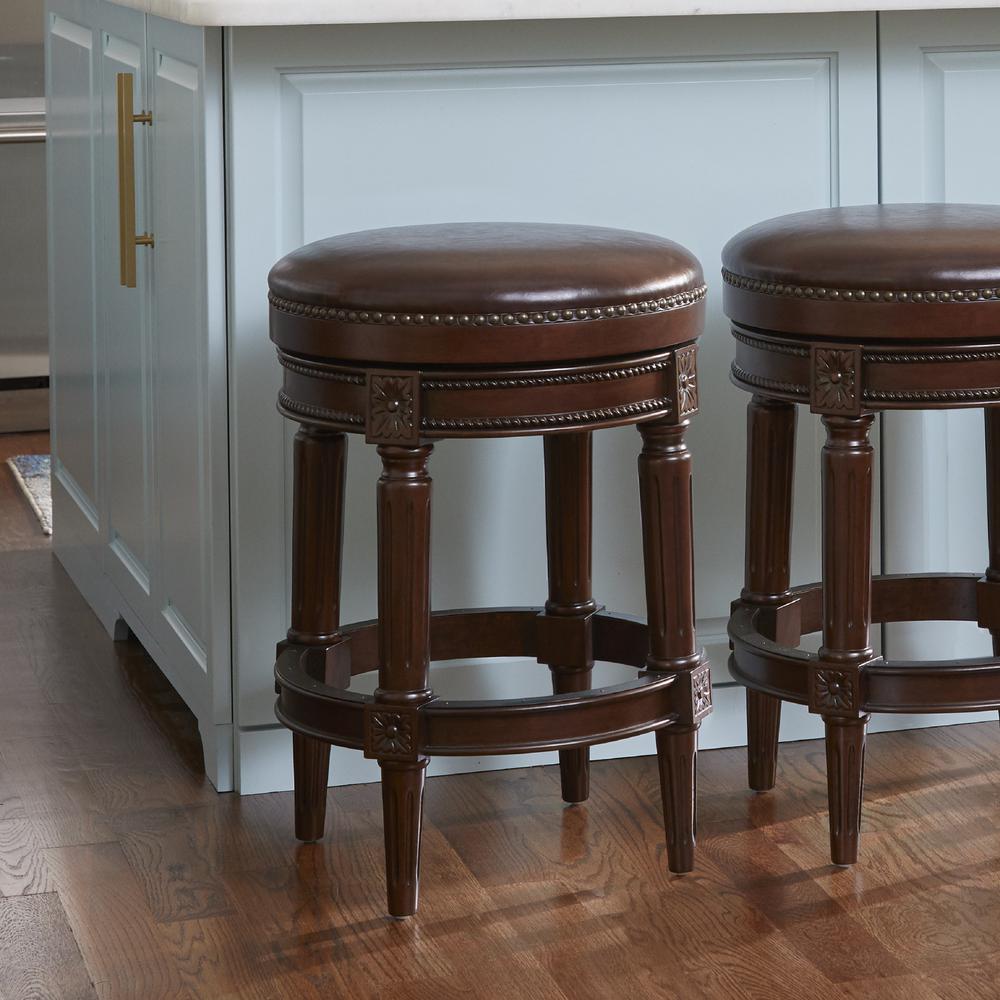 26in. Wood Backless Counter-Height Swivel Barstool. Picture 8