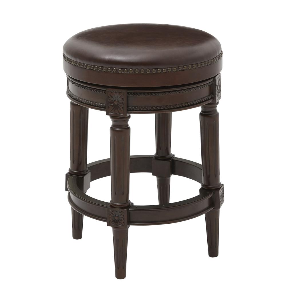 26in. Wood Backless Counter-Height Swivel Barstool. Picture 1