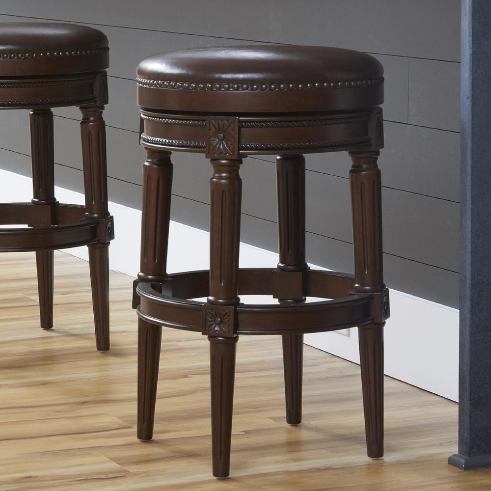 31in. Wood Backless Bar-Height Swivel Barstool. Picture 3