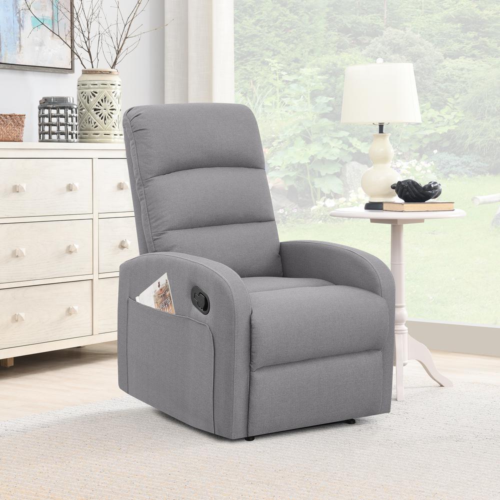 Charlotte Manual Upholstered Recliner, Cement. Picture 2