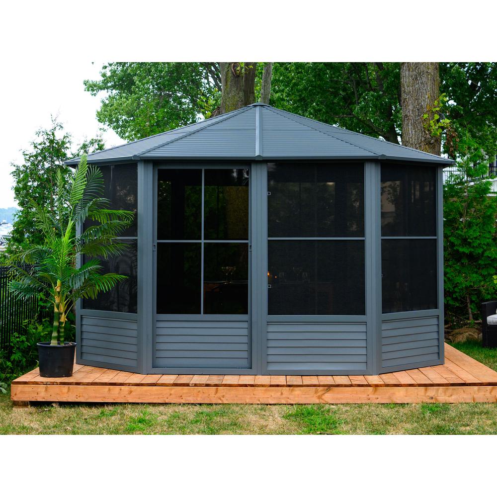Florence Solarium with Metal Roof 12'x12' Slate. Picture 1