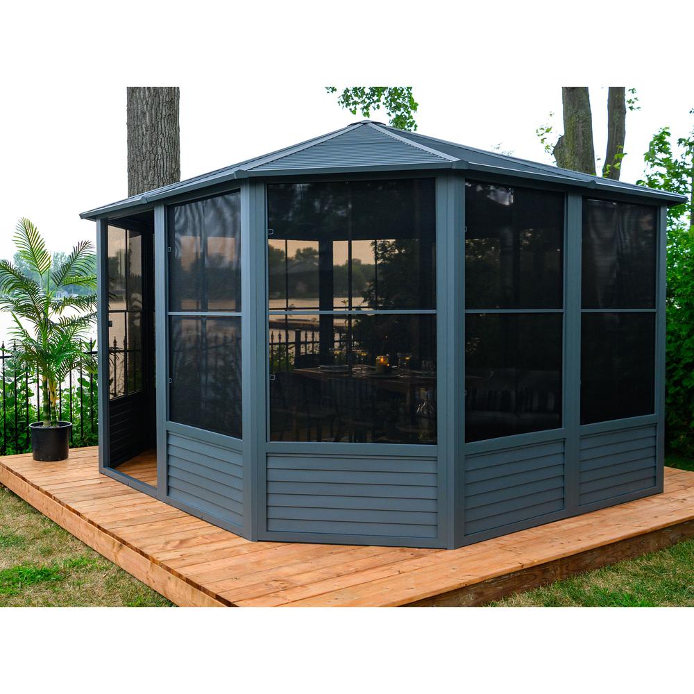 Florence Solarium with Metal Roof 12'x12' Slate. Picture 2