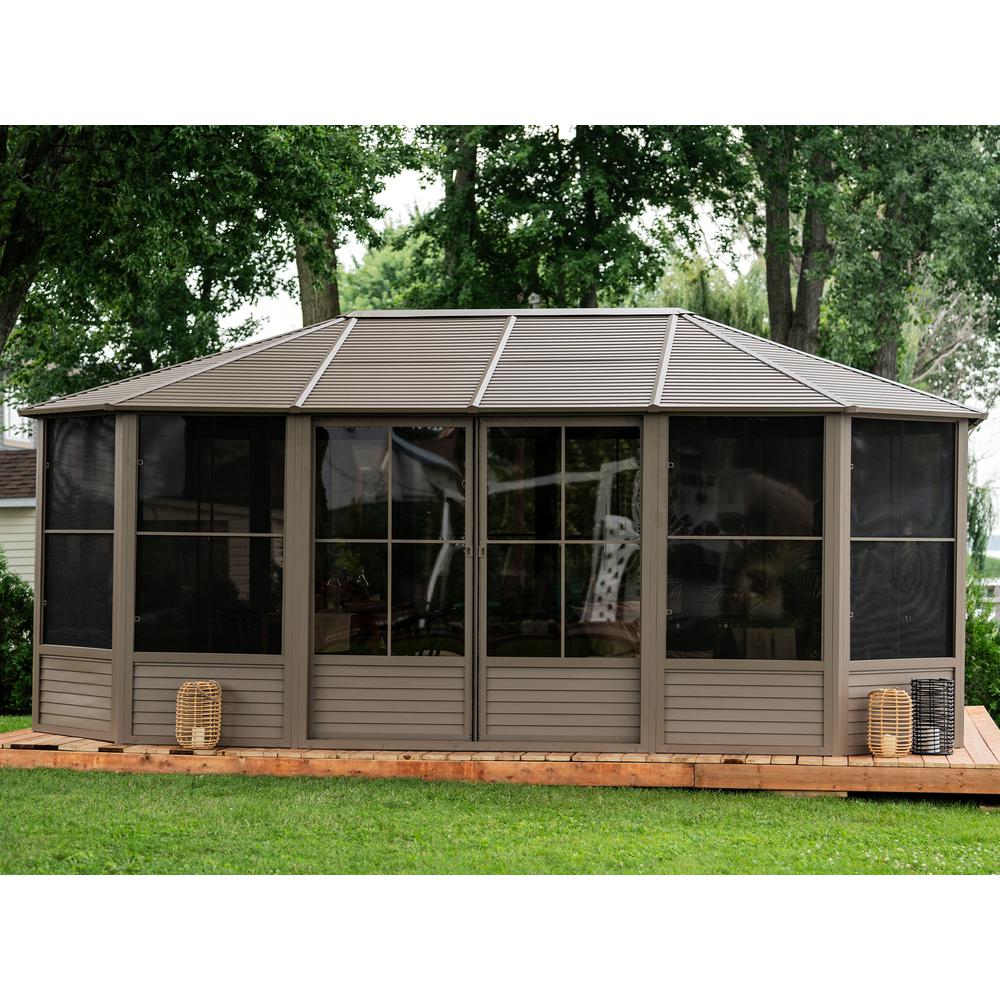 Florence Solarium with Metal Roof 12'x18' Sand. Picture 4