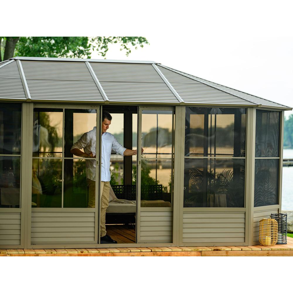 Florence Solarium with Metal Roof 12'x18' Sand. Picture 6
