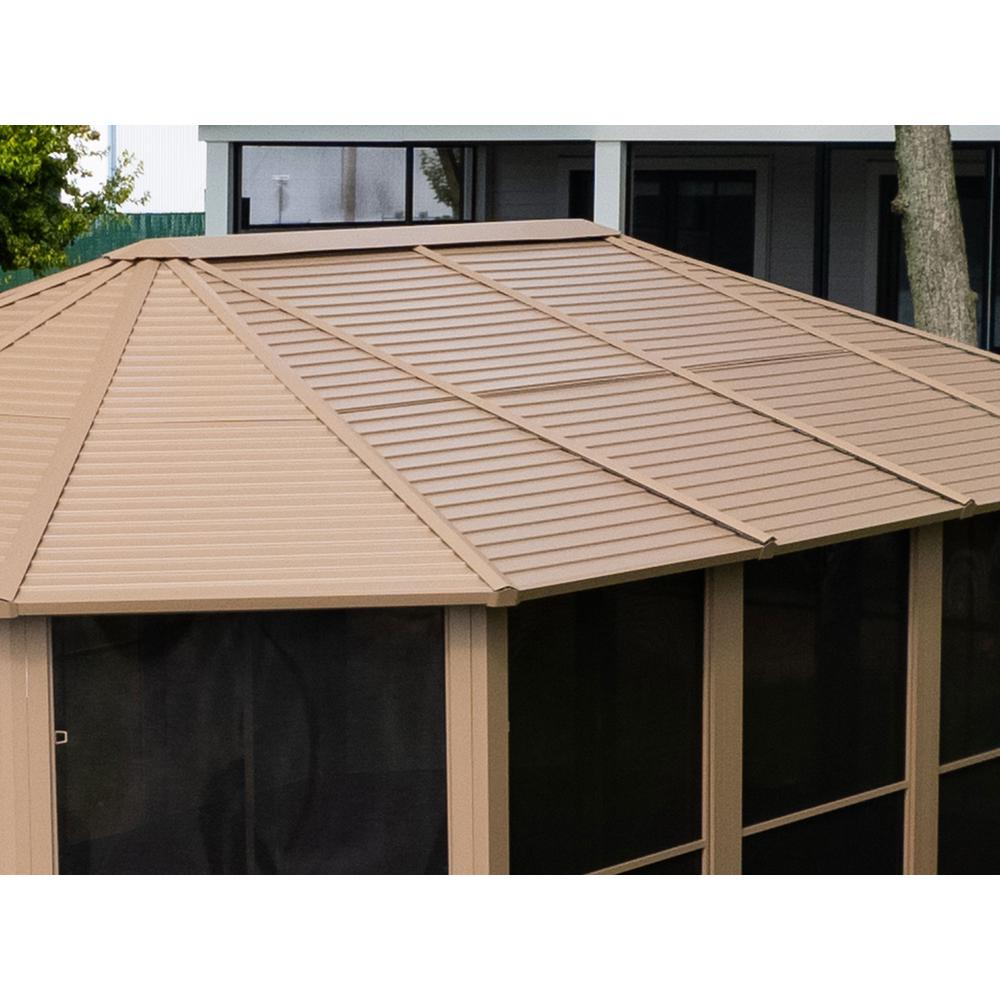 Florence Solarium with Metal Roof 12'x18' Sand. Picture 10