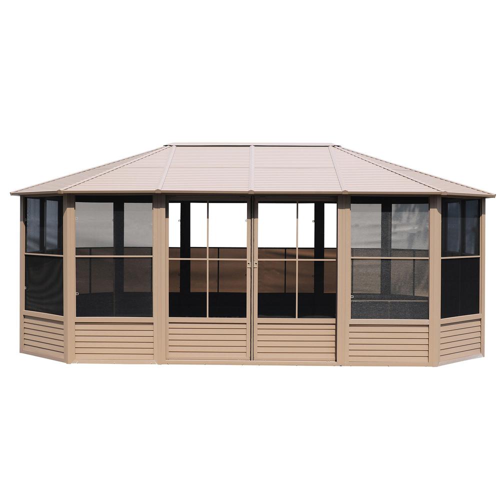 Florence Solarium with Metal Roof 12'x18' Sand. Picture 1