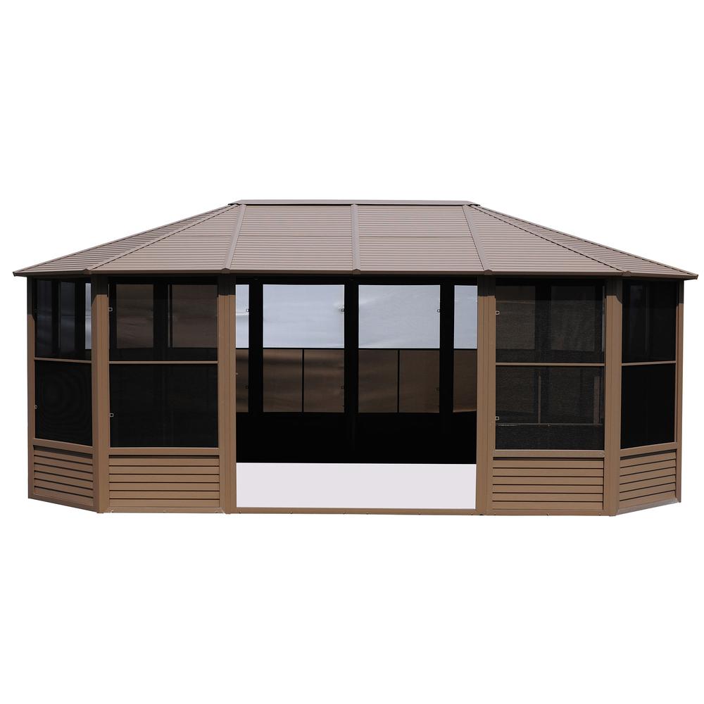 Florence Solarium with Metal Roof 12'x18' Sand. Picture 2
