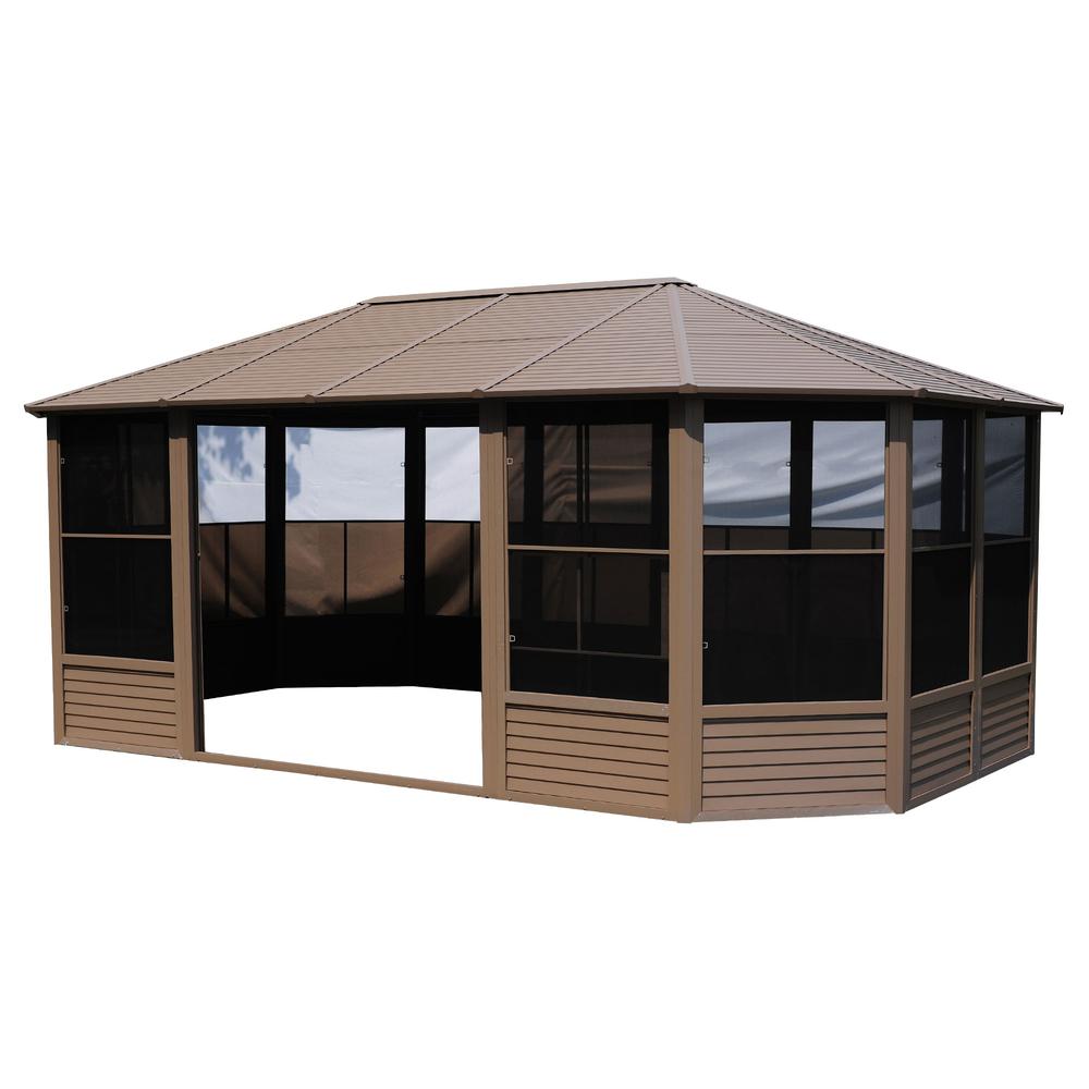 Florence Solarium with Metal Roof 12'x18' Sand. Picture 3