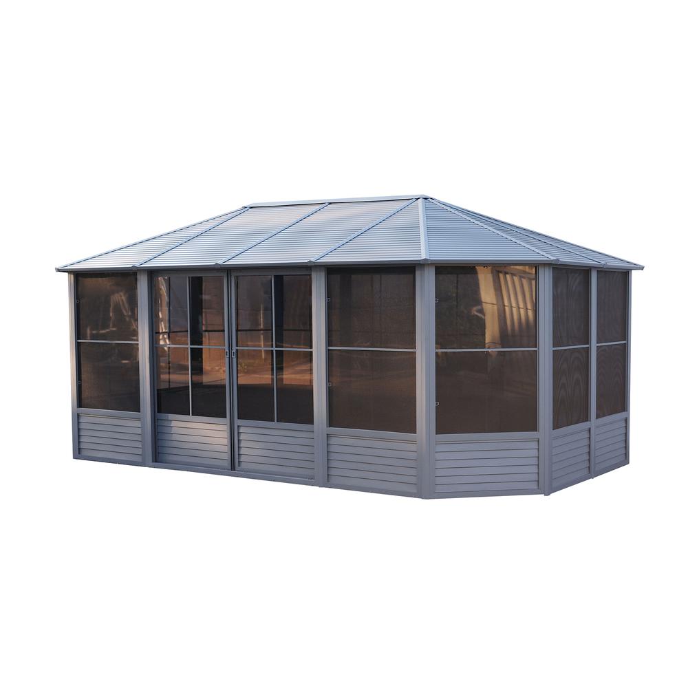 Florence Solarium with Metal Roof 12'x18' Slate. Picture 2
