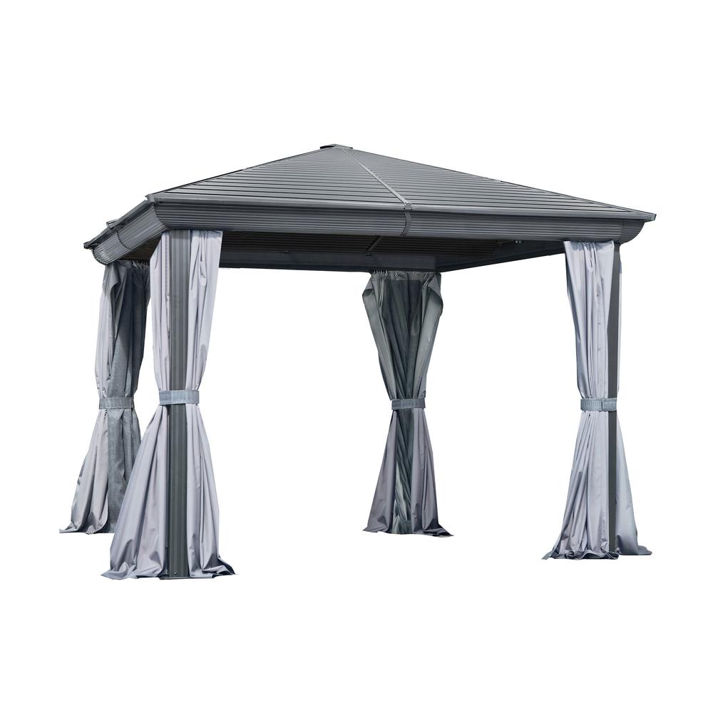 Venus Gazebo with Metal Roof 10 Ft. x 10 Ft. in Slate. Picture 1