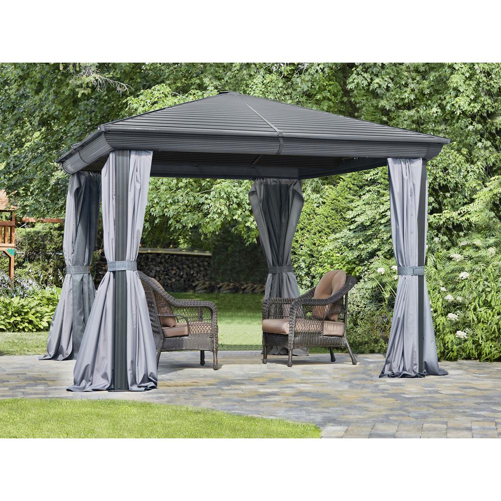 Venus Gazebo with Metal Roof 10 Ft. x 10 Ft. in Slate. Picture 2