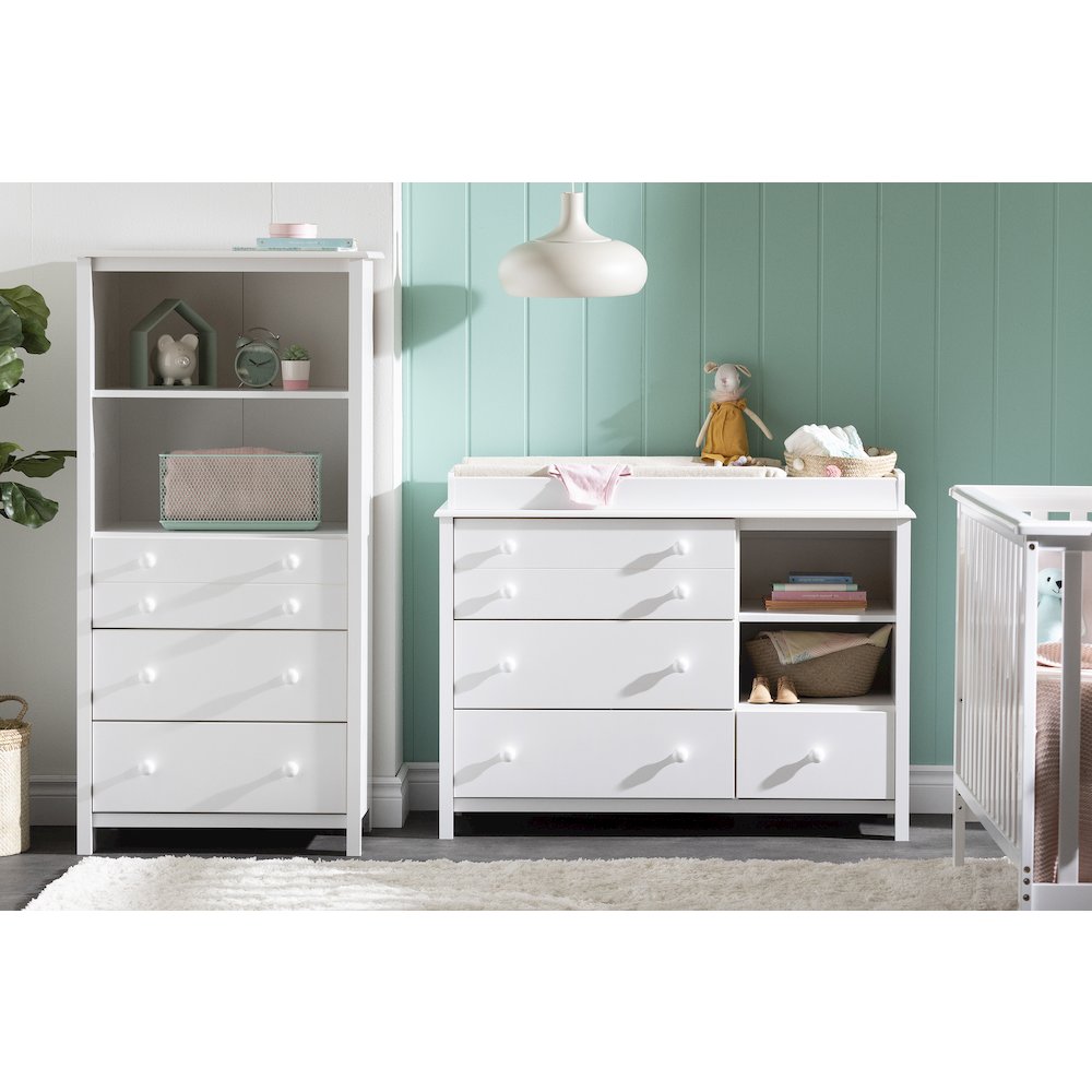 South Shore Little Smileys Changing Table with Removable Changing Station, Pure White. Picture 3