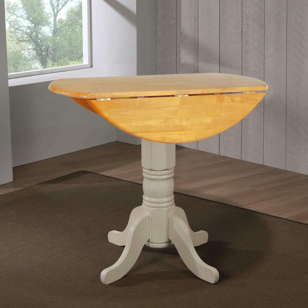42" Round Extendable Drop Leaf Counter Height Pub Table. Picture 1