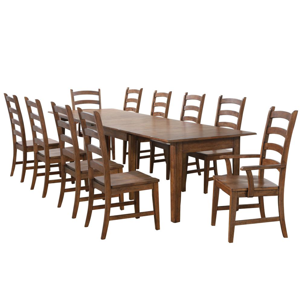 Simply Brook 11 Piece 134" Rectangular Extendable Table Dining Set. Picture 2