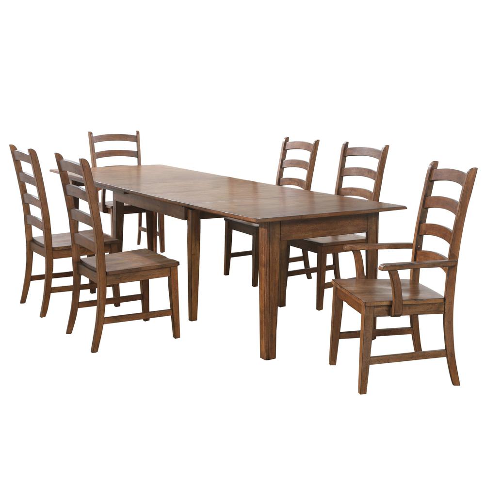 Simply Brook 7 Piece 134" Rectangular Extendable Table Dining Set. Picture 3