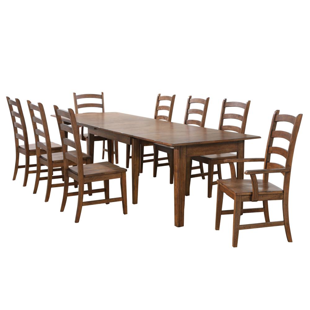 Simply Brook 9 Piece 134" Rectangular Extendable Table Dining Set. Picture 4