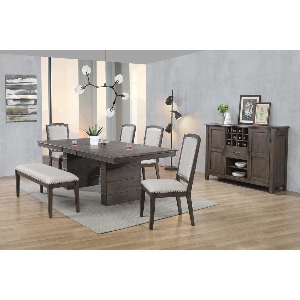 Cali 7 Piece 96" Rectangular Extendable Dining Table Set. Picture 6