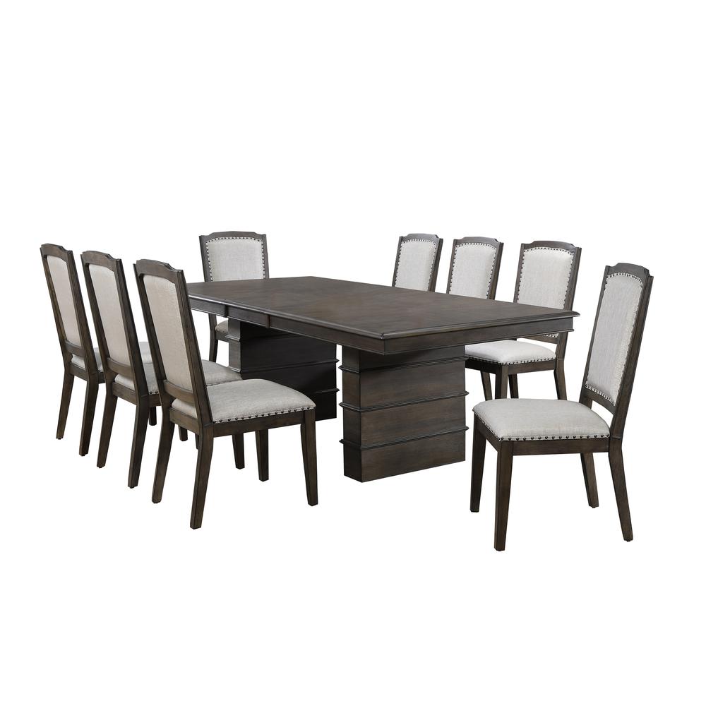Cali 9 Piece 96" Rectangular Extendable Dining Table Set. Picture 1
