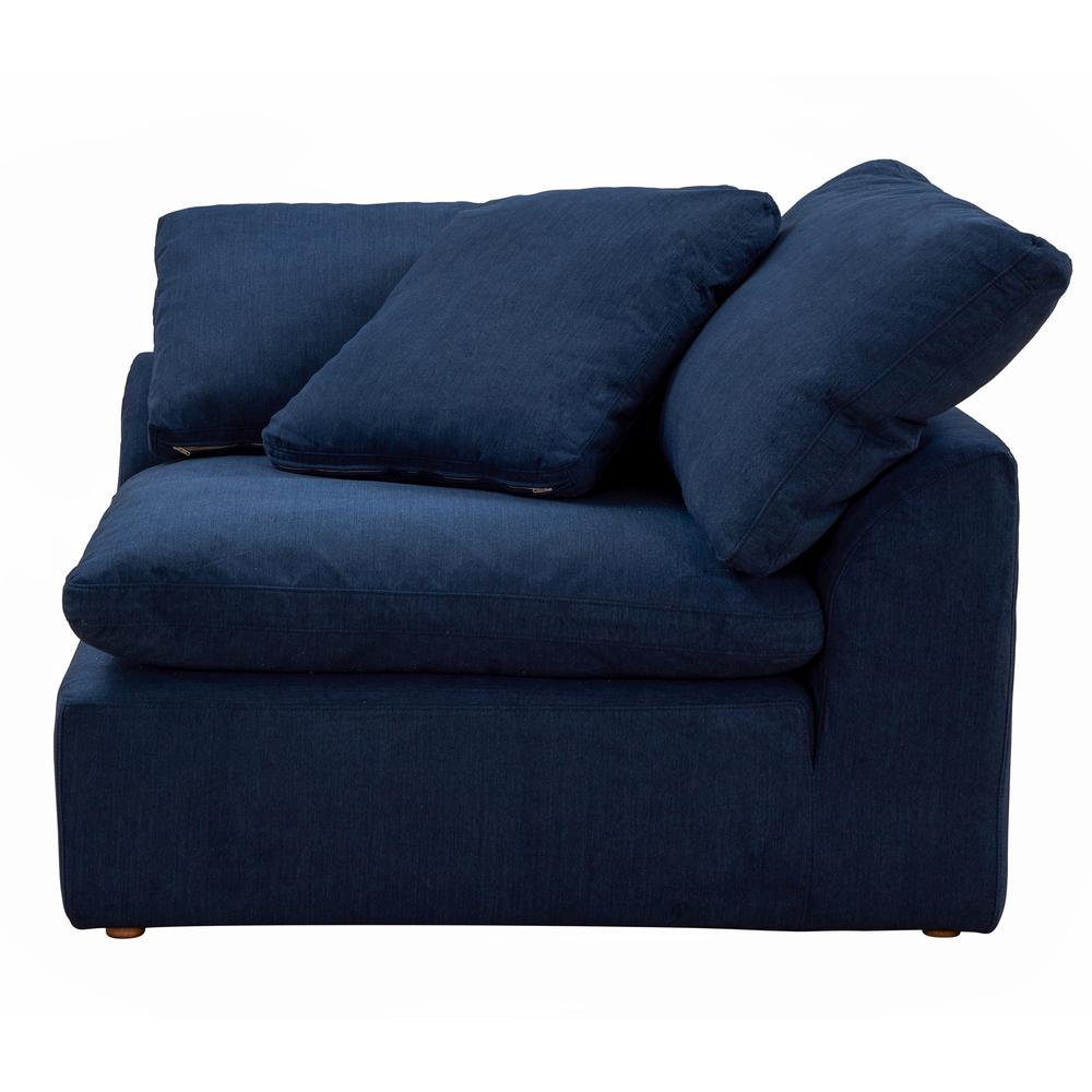 Sunset Trading Cloud Puff 3 Piece 132" Wide Slipcovered Modular Sectional Sofa | Stain Resistant Performance Fabric | Navy Blue. Picture 6