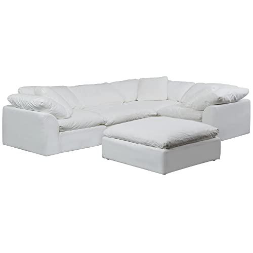 Replacement Slipcover Only for 5PC 132" L-Shaped Sectional Sofa White. Picture 1
