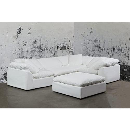 Replacement Slipcover Only for 5PC 132" L-Shaped Sectional Sofa White. Picture 10