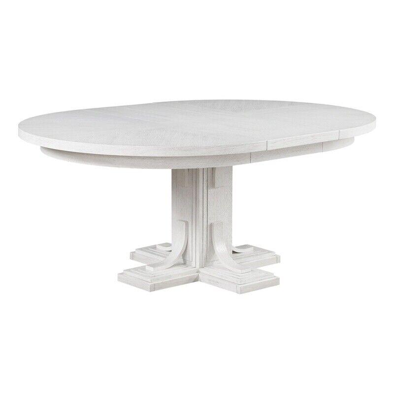 Dover 54 Round to 72" Oval Expandable Butterfly Leaf Pedestal Dining Table. Picture 1