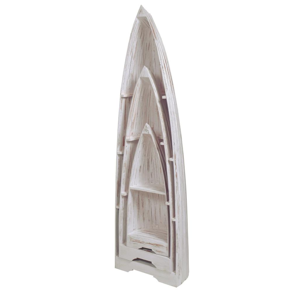 Cottage 3 Piece Boat Shaped Freestanding Shelves. Picture 5