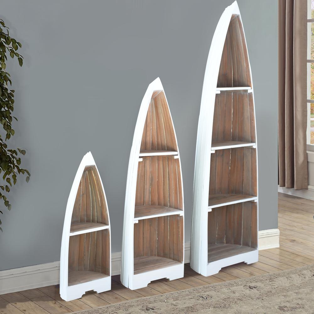Cottage 3 Piece Boat Shaped Freestanding Shelves. Picture 5