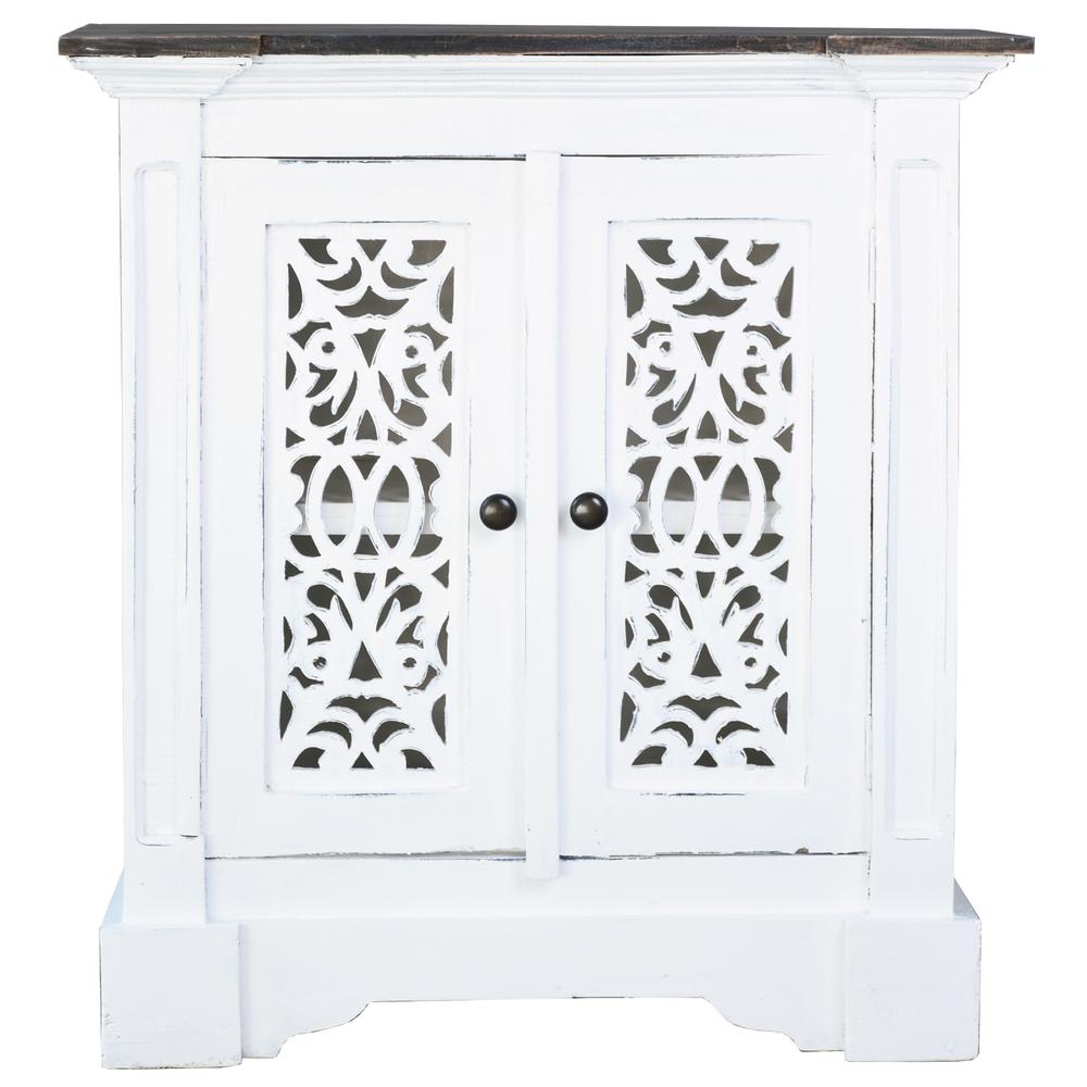 Sunset Trading Cottage Storage Cabinet with Baskets White Solid