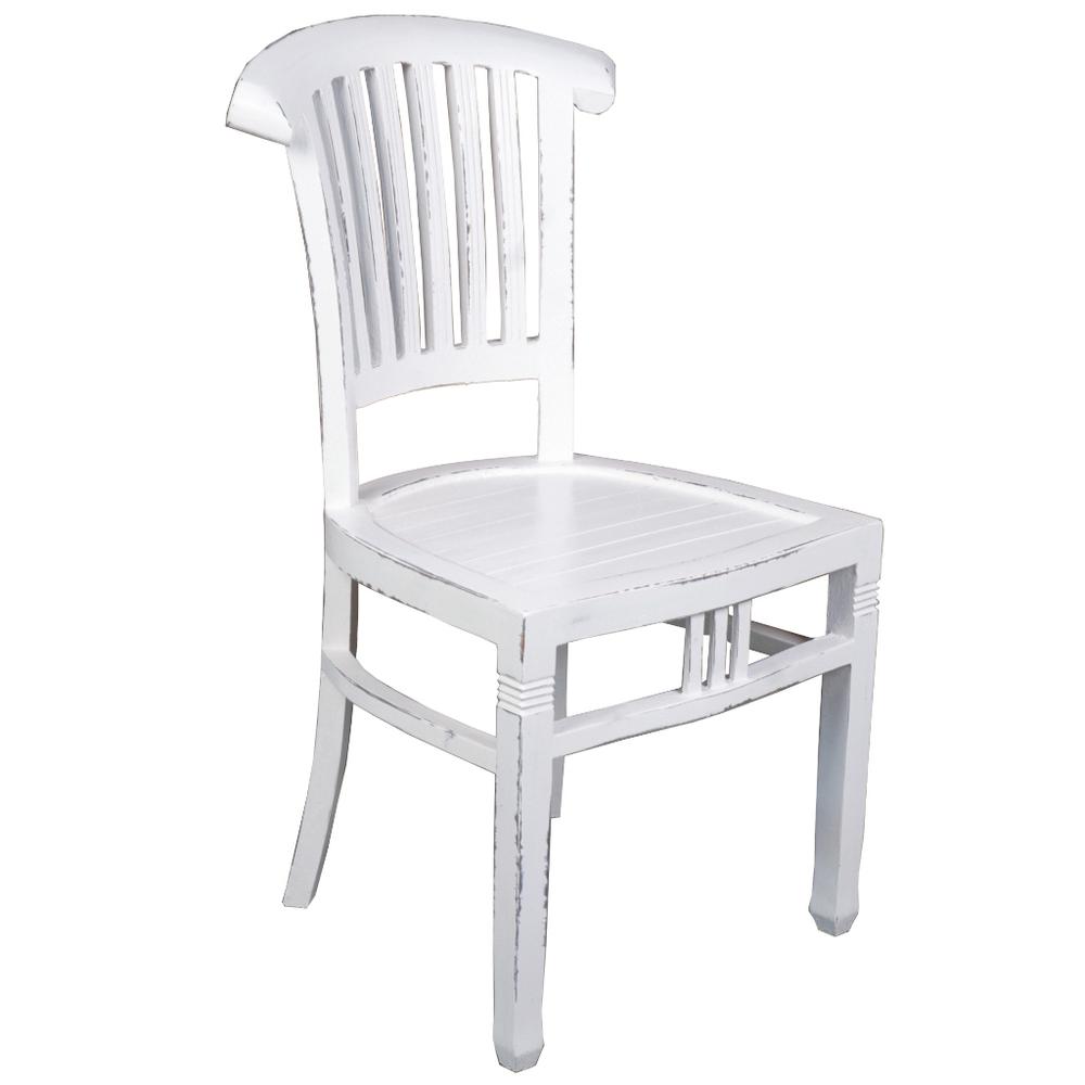 Sunset Trading Cottage Slat Back Chair | Set of 2 | Distressed White. Picture 1