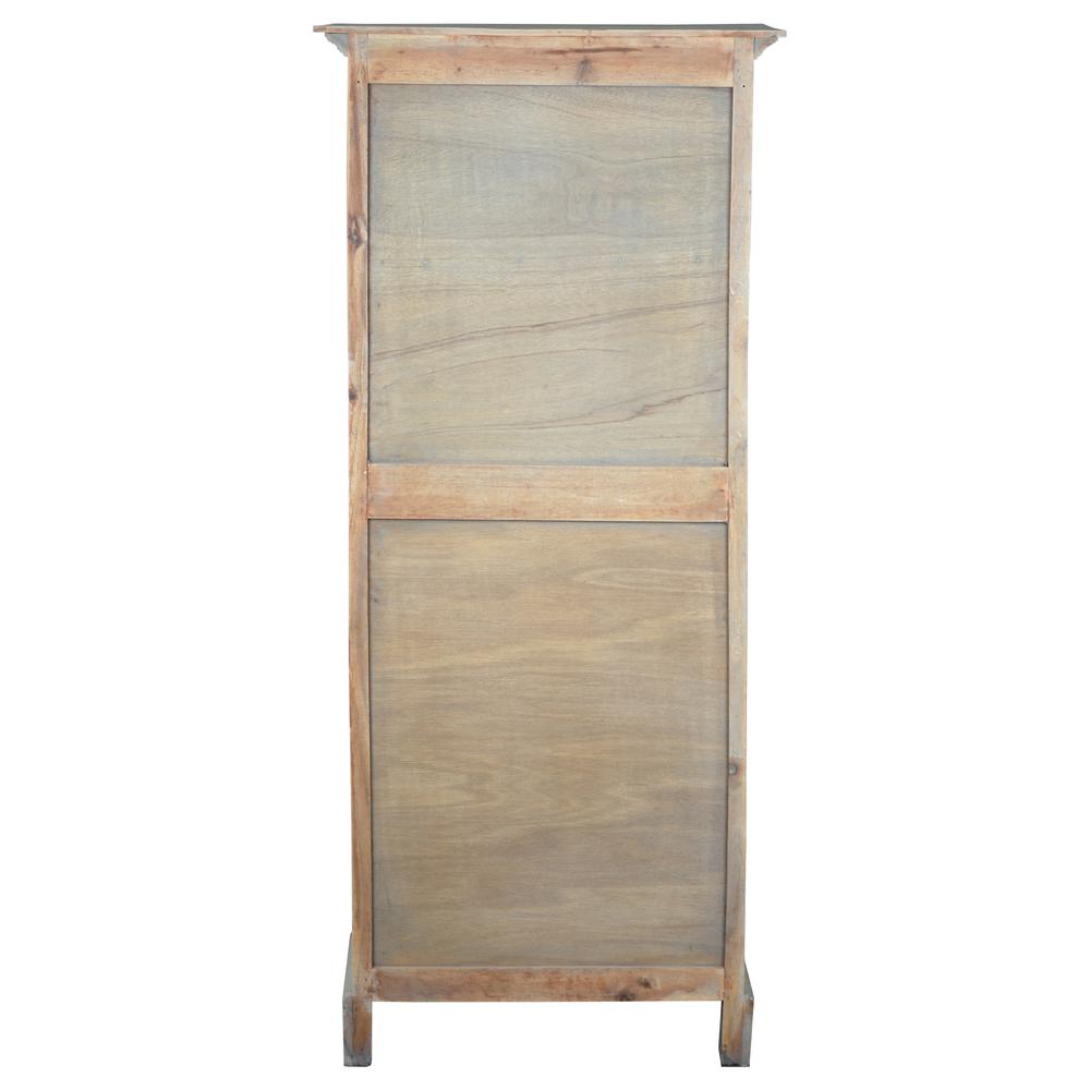 Sunset Trading Cottage Solid Wood Tall Cabinet | Glass Display Door 3 Drawers | Distressed Driftwood Brown | Fully Assembled. Picture 4