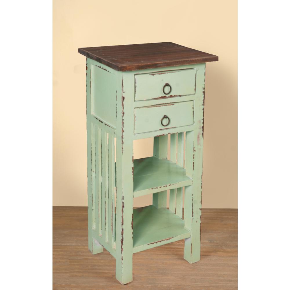 Cottage End Table with Drawers and Shelves. Picture 4