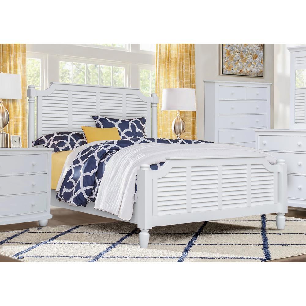 White Shutter Wood Queen Bed. Picture 5