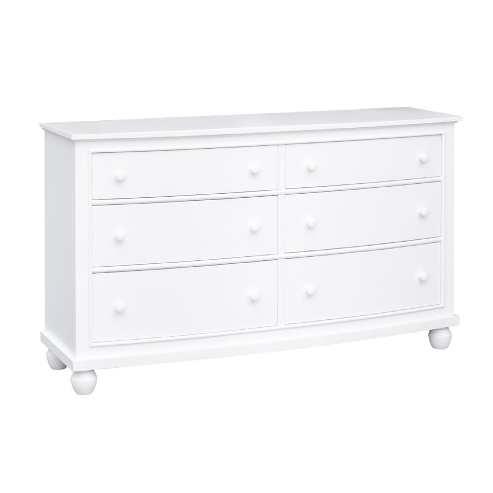 White Shutter Wood 6 Drawer Double Dresser. Picture 2
