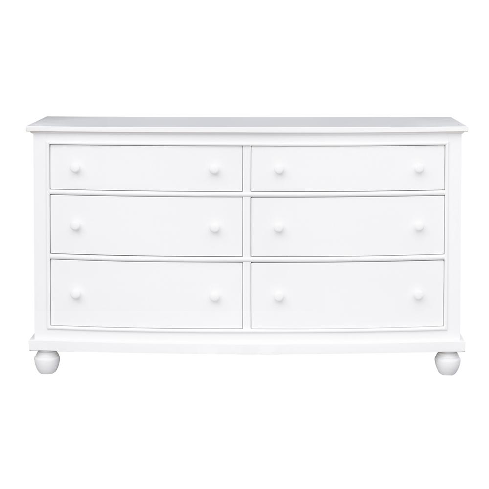 White Shutter Wood 6 Drawer Double Dresser. Picture 3
