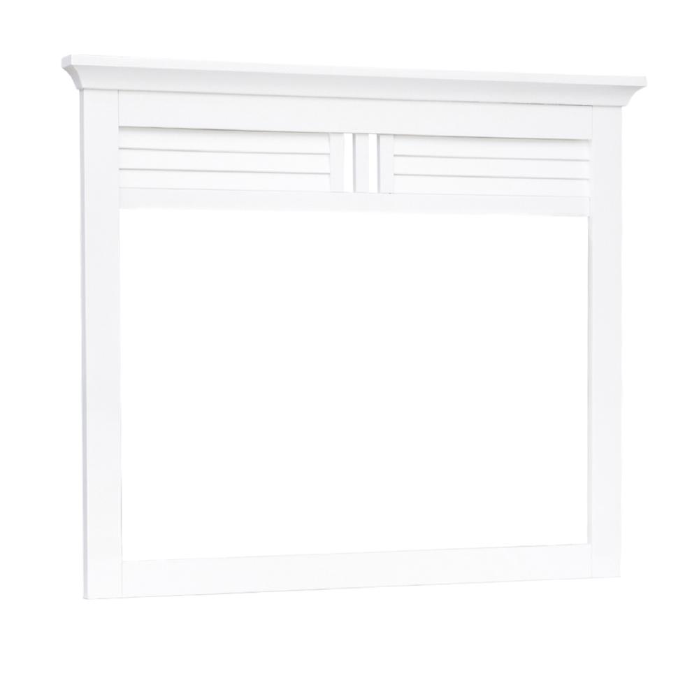 White Shutter Wood Mirror. Picture 1