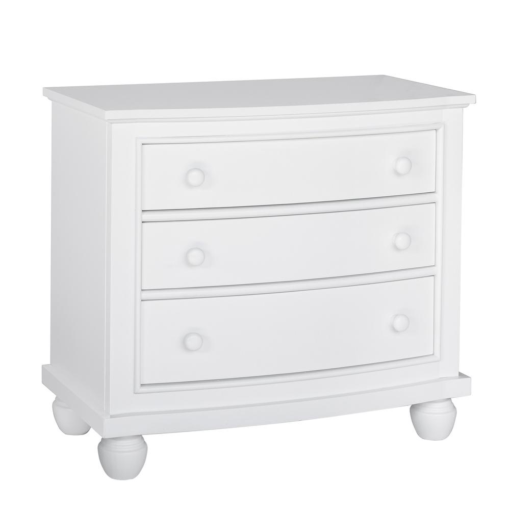 White Shutter Wood 3 Drawer Nightstand. Picture 8