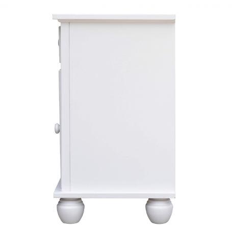 White Shutter Wood Nightstand , Fully Assembled , Coastal Bedroom Furniture. Picture 3