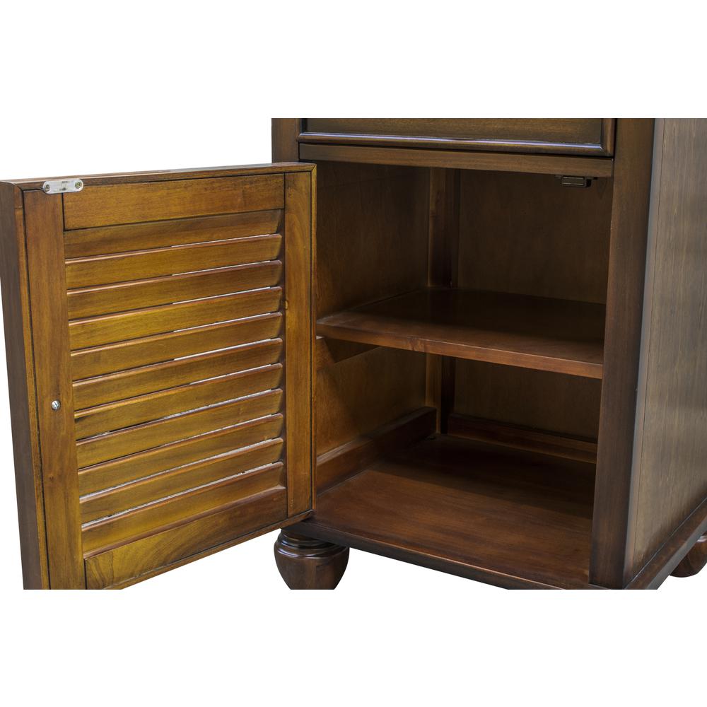Sunset Trading Bahama Shutter Wood Nightstand | Tropical Walnut Brown. The main picture.