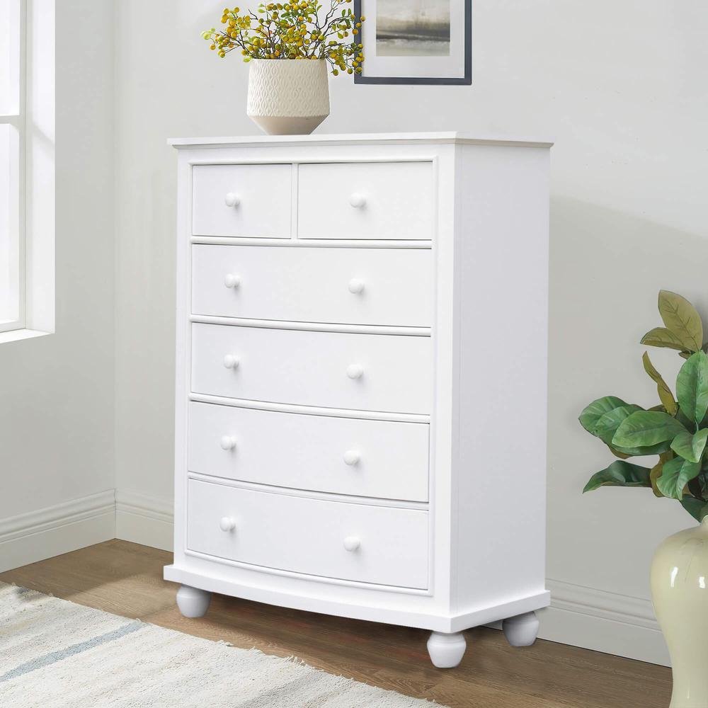 White Shutter Wood 6 Drawer Chest. Picture 8