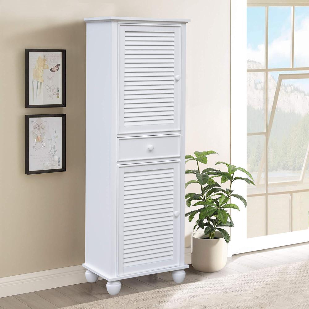 White Shutter Wood Tall Cabinet. Picture 8