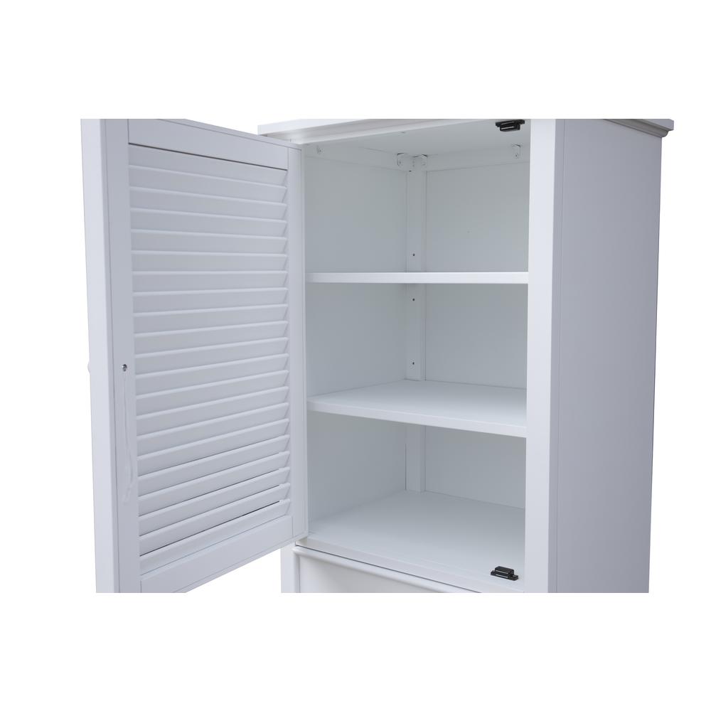 White Shutter Wood Tall Cabinet. Picture 6