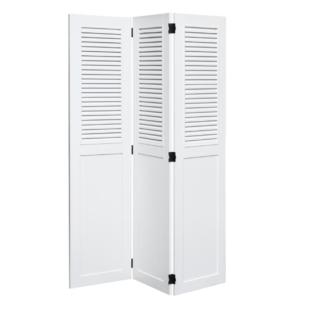 White Shutter Wood Room Divider. Picture 6