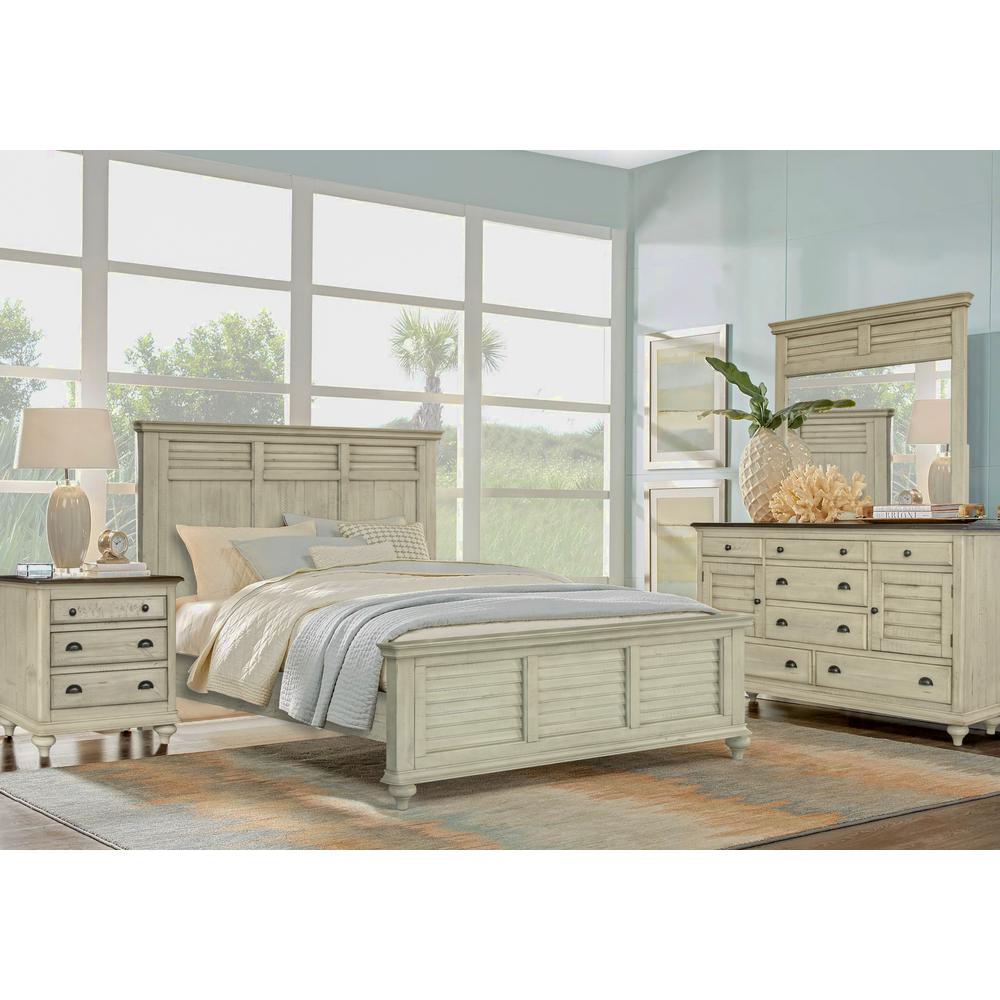 Sunset Trading Shades of Sand 5 Piece Queen Bedroom Set | Cream Puff and Walnut Brown Solid Wood. Picture 4