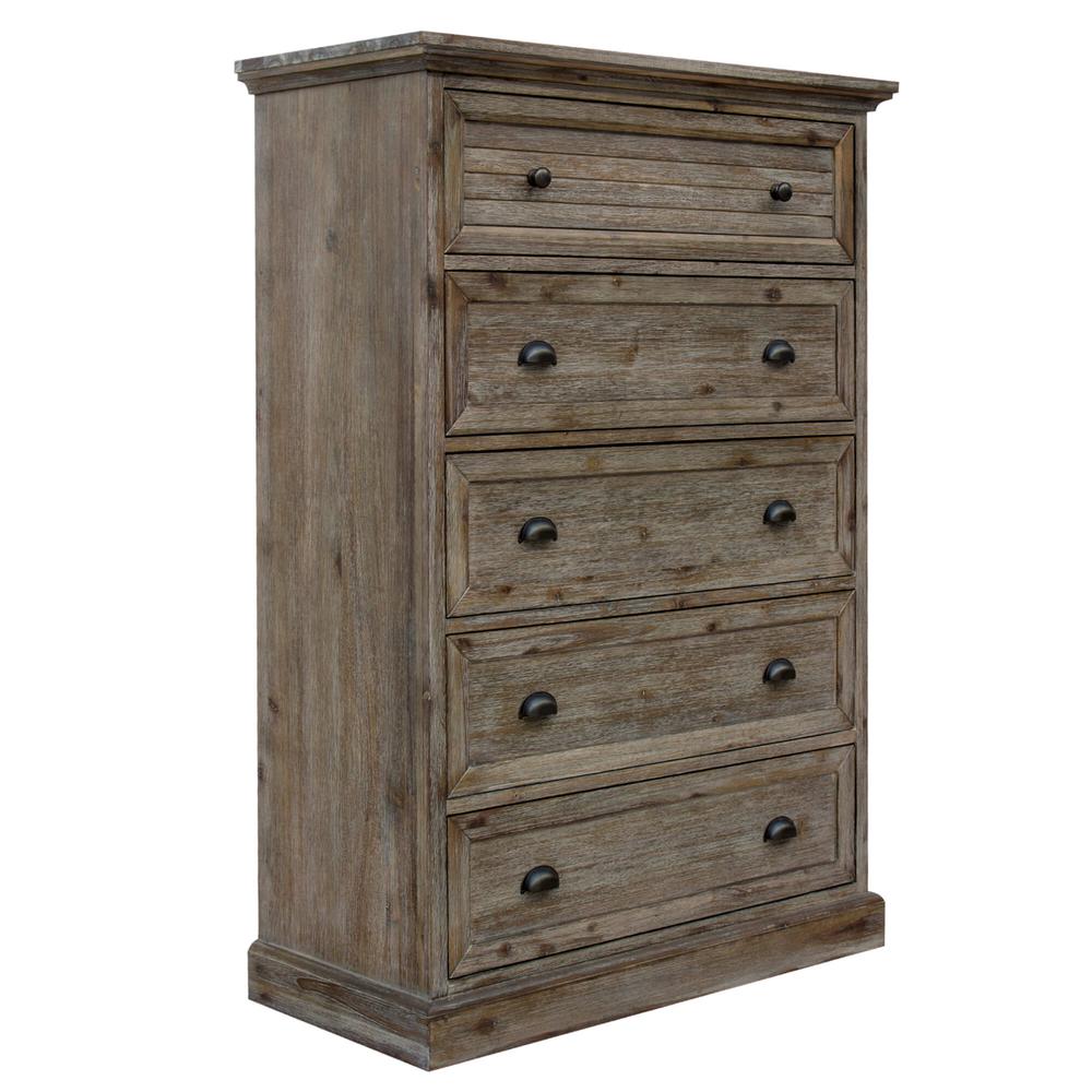 Solstice Gray 5 Drawer Bedroom Chest. Picture 7